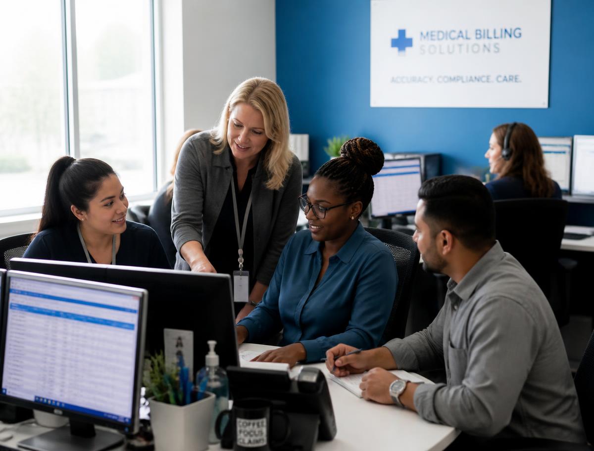 MEDIXI medical billing team collaborating in the office